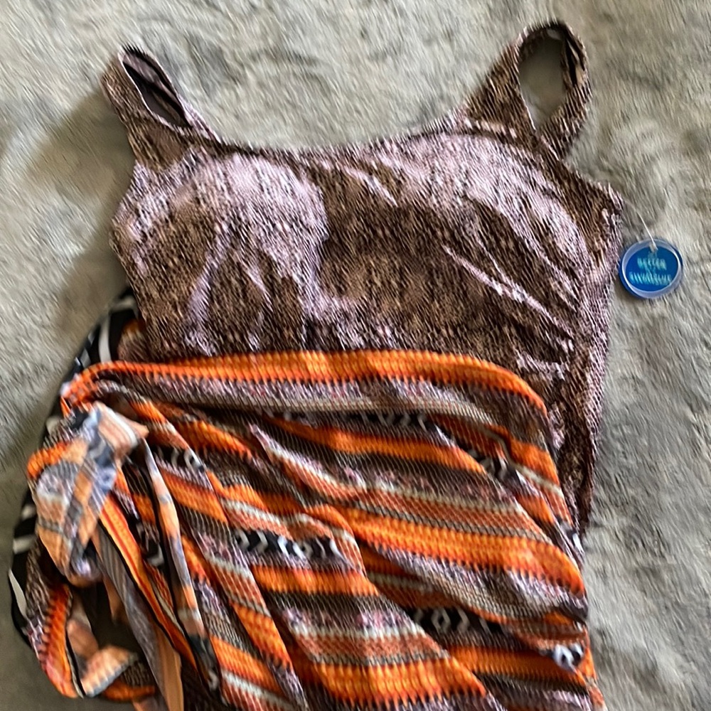 NWT Swimsuits For All one piece with a Sarong Size 18 Animal Print